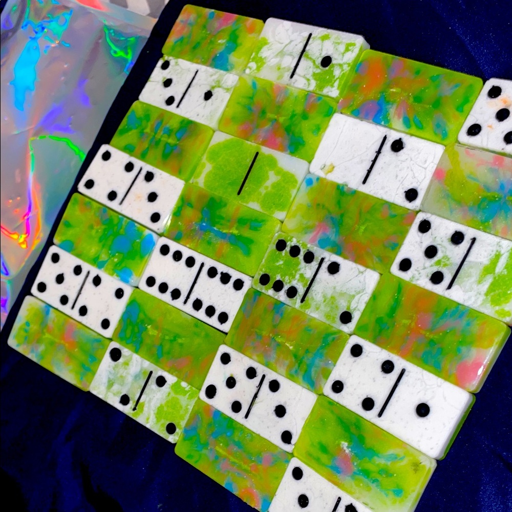 Handmade COLORFUL APPLE Resin Domino Set!!